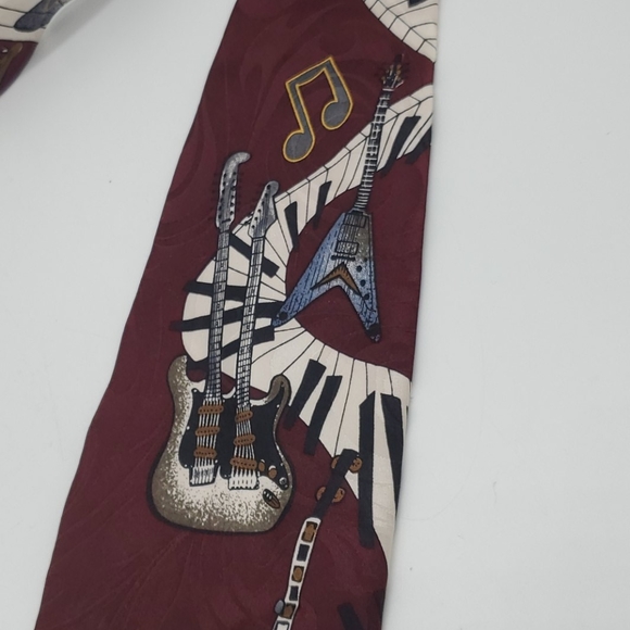 Guitar Banjo Silk Neck Tie Surrey Instruments - Picture 4 of 6